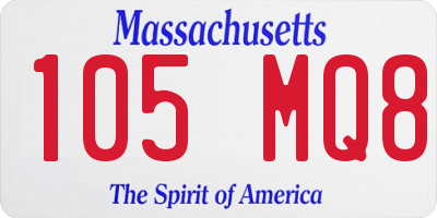MA license plate 105MQ8