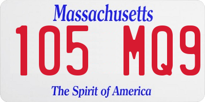 MA license plate 105MQ9