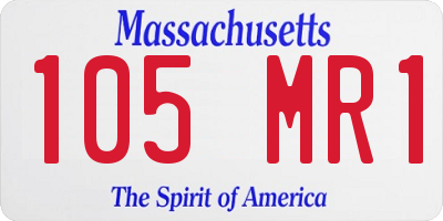 MA license plate 105MR1