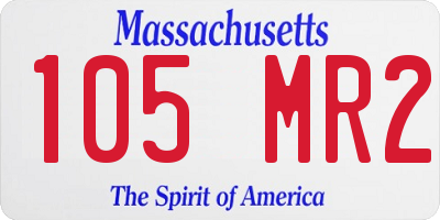 MA license plate 105MR2