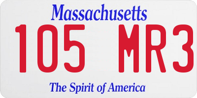 MA license plate 105MR3