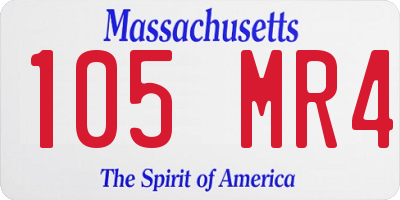 MA license plate 105MR4