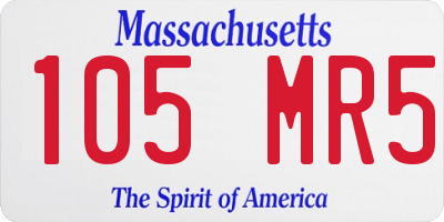 MA license plate 105MR5