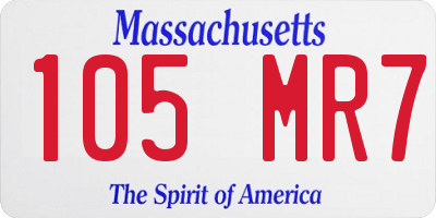 MA license plate 105MR7