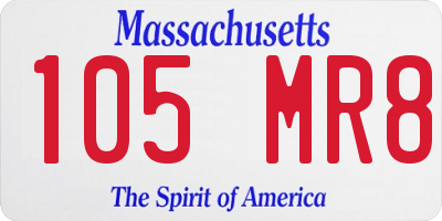 MA license plate 105MR8