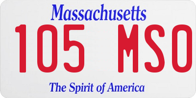 MA license plate 105MS0