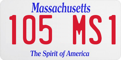 MA license plate 105MS1