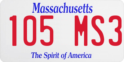 MA license plate 105MS3