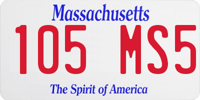 MA license plate 105MS5