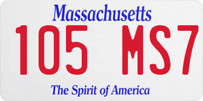 MA license plate 105MS7