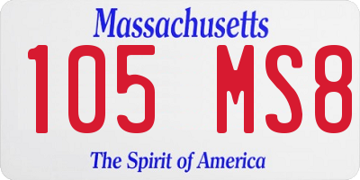 MA license plate 105MS8