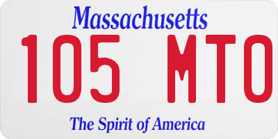 MA license plate 105MT0