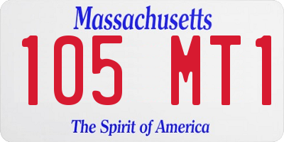 MA license plate 105MT1