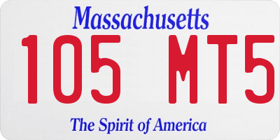 MA license plate 105MT5