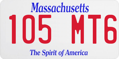 MA license plate 105MT6
