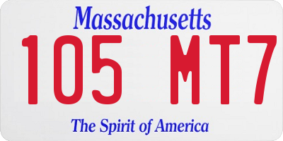 MA license plate 105MT7