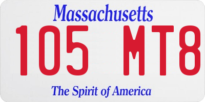 MA license plate 105MT8