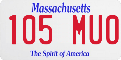 MA license plate 105MU0