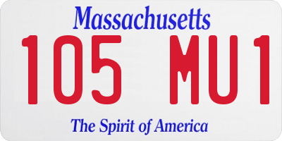 MA license plate 105MU1