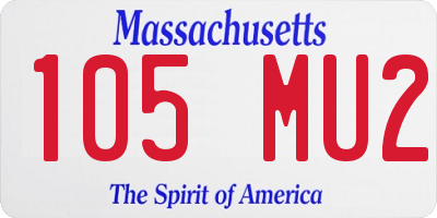 MA license plate 105MU2