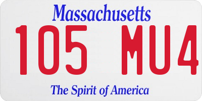MA license plate 105MU4