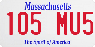 MA license plate 105MU5