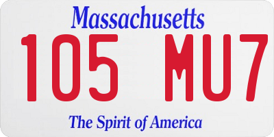 MA license plate 105MU7