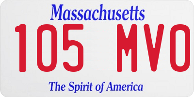 MA license plate 105MV0