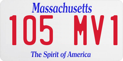 MA license plate 105MV1