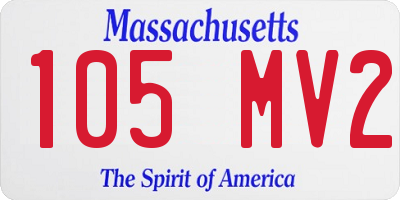 MA license plate 105MV2