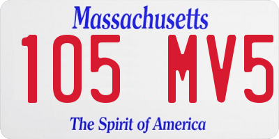 MA license plate 105MV5