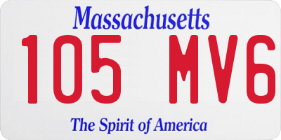MA license plate 105MV6