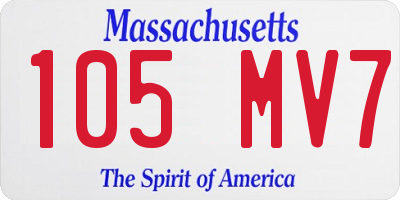 MA license plate 105MV7