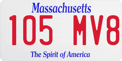 MA license plate 105MV8