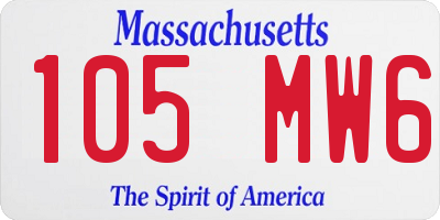 MA license plate 105MW6
