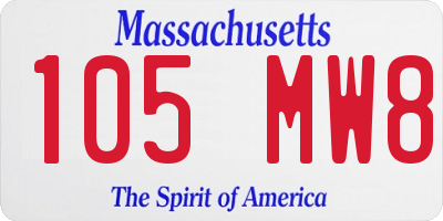 MA license plate 105MW8