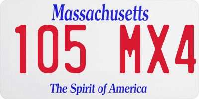 MA license plate 105MX4