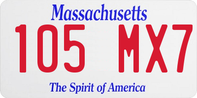 MA license plate 105MX7