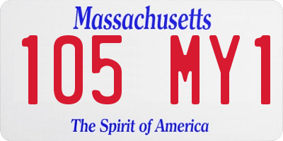 MA license plate 105MY1