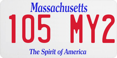 MA license plate 105MY2