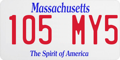 MA license plate 105MY5