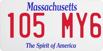 MA license plate 105MY6