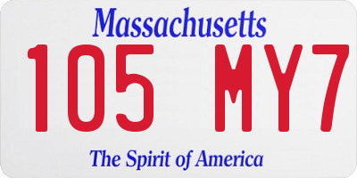 MA license plate 105MY7