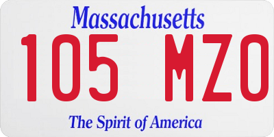 MA license plate 105MZ0