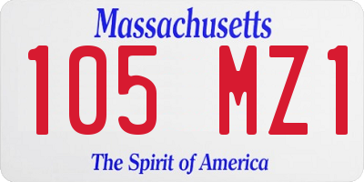 MA license plate 105MZ1
