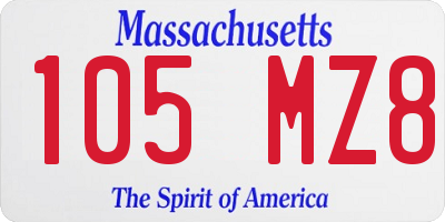 MA license plate 105MZ8