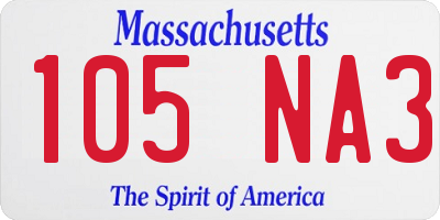 MA license plate 105NA3