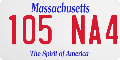 MA license plate 105NA4