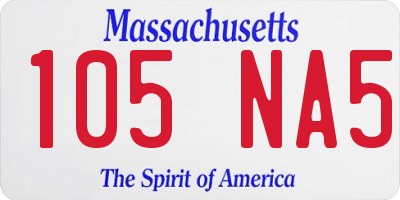 MA license plate 105NA5