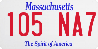 MA license plate 105NA7